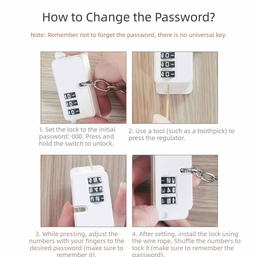 Serrure à combinaison avec cha - Chain Lock Combination avis et prix